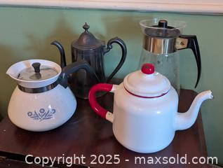MaxSold Auction: LOT OF ANTIQUE COFFEE& TEA POTS - Loyalist (Ontario, Canada) SELLER MANAGED Downsizing Online Auction - Main Street