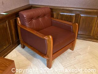 MaxSold Auction: Teak and Leather Armchair - Toronto (Ontario, Canada) Downsizing Online Auction - Eden Valley Drive