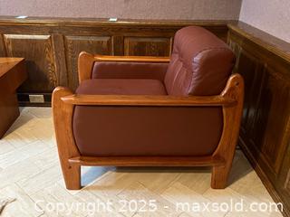 MaxSold Auction: Teak and Leather Armchair - Toronto (Ontario, Canada) Downsizing Online Auction - Eden Valley Drive