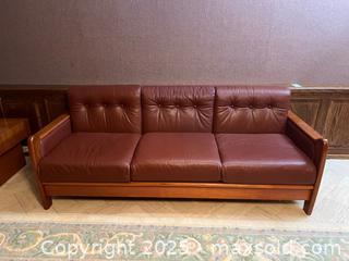 MaxSold Auction: Teak and Leather Couch - Toronto (Ontario, Canada) Downsizing Online Auction - Eden Valley Drive