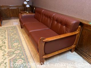 MaxSold Auction: Teak and Leather Couch - Toronto (Ontario, Canada) Downsizing Online Auction - Eden Valley Drive