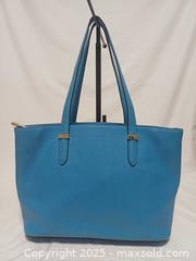 MaxSold Auction: Coccinelle Vibrant Blue Leather 3 Compartments Tote Shoulder Handbag  - Toronto (Ontario, Canada) PARTNER MANAGED Reseller Online Auction - Queen Street West