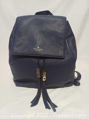 MaxSold Auction: Kate Spade New York Wilder Grey Street Large Navy Blue Leather Backpack Bag  - Toronto (Ontario, Canada) PARTNER MANAGED Reseller Online Auction - Queen Street West