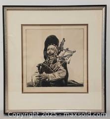 MaxSold Auction: Original Dry point Art by Artist Saloman Van Abbe THE PIPER - Toronto (Ontario, Canada) PARTNER MANAGED Reseller Online Auction - Queen Street West