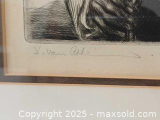 MaxSold Auction: Original Dry point Art by Artist Saloman Van Abbe THE PIPER - Toronto (Ontario, Canada) PARTNER MANAGED Reseller Online Auction - Queen Street West