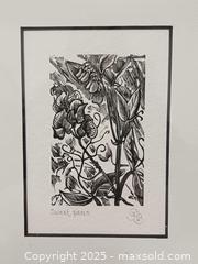 MaxSold Auction: Original Linocut Print Sweet Peas by Artist Gerrard Brender - Toronto (Ontario, Canada) PARTNER MANAGED Reseller Online Auction - Queen Street West
