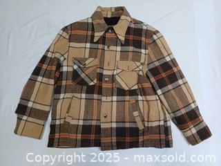 MaxSold Auction: Vintage 70&#39;s Sears Outerwear Wool Blend Lined Plaid Flannel Shirt Jacket Size 44 - Toronto (Ontario, Canada) PARTNER MANAGED Reseller Online Auction - Queen Street West