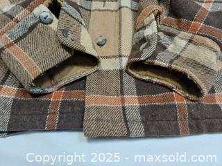MaxSold Auction: Vintage 70&#39;s Sears Outerwear Wool Blend Lined Plaid Flannel Shirt Jacket Size 44 - Toronto (Ontario, Canada) PARTNER MANAGED Reseller Online Auction - Queen Street West