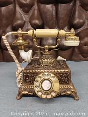 MaxSold Auction: Vintage Baroque Monarch Brass Metal Filigree Rotary Telephone  - Toronto (Ontario, Canada) PARTNER MANAGED Reseller Online Auction - Queen Street West