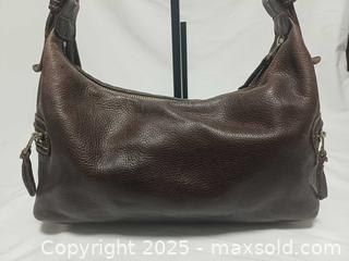 MaxSold Auction: Vintage Roots Canada Emily Brown Pebbled Leather Shoulder Bag  - Toronto (Ontario, Canada) PARTNER MANAGED Reseller Online Auction - Queen Street West