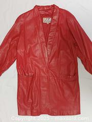 MaxSold Auction: Vintage Wilson Leather Red Leather Women's Pads Mid Length Jacket Size M - Toronto (Ontario, Canada) PARTNER MANAGED Reseller Online Auction - Queen Street West