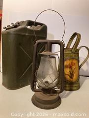 MaxSold Auction: 5L Jerry Can, Hurricane Lantern & Decorative Metal Watering Can - Ashland (Massachusetts, USA) PARTNER MANAGED Downsizing Online Auction - Old Connecticut Path