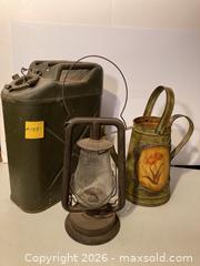 MaxSold Auction: 5L Jerry Can, Hurricane Lantern & Decorative Metal Watering Can - Ashland (Massachusetts, USA) PARTNER MANAGED Downsizing Online Auction - Old Connecticut Path
