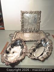 MaxSold Auction: Assorted Ornate Victorian/Baroque Silver-Plated Serving Pieces, 4 pc - Ashland (Massachusetts, USA) PARTNER MANAGED Downsizing Online Auction - Old Connecticut Path