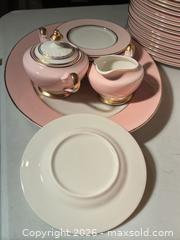 MaxSold Auction: Blush Pink & Gold Gilt Porcelain Dinnerware Set, 70–80 pcs - Ashland (Massachusetts, USA) PARTNER MANAGED Downsizing Online Auction - Old Connecticut Path