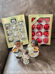 MaxSold Auction: Christmas decorations lot: 3 angel figurines + 22 glass ornaments - Ashland (Massachusetts, USA) PARTNER MANAGED Downsizing Online Auction - Old Connecticut Path
