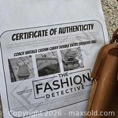 MaxSold Auction: Coach Vintage Cashin Carry Double Entry Brown Leather Shoulder Bag with Double-Frame Kiss Lock - Ashland (Massachusetts, USA) PARTNER MANAGED Downsizing Online Auction - Old Connecticut Path