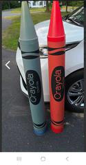 MaxSold Auction: Crayola Oversized Crayon Prop, Red & Blue, 4 ft - Ashland (Massachusetts, USA) PARTNER MANAGED Downsizing Online Auction - Old Connecticut Path