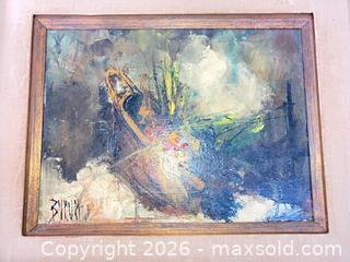 MaxSold Auction: Framed Signed BUNUEL Oil Painting, Still Life, 19 x 16 in - Ashland (Massachusetts, USA) PARTNER MANAGED Downsizing Online Auction - Old Connecticut Path