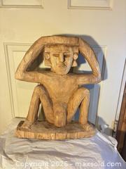 MaxSold Auction: Hand-Carved Wooden Folk Art Figure/Statue, 22 x 16 in - Ashland (Massachusetts, USA) PARTNER MANAGED Downsizing Online Auction - Old Connecticut Path