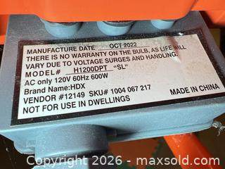 MaxSold Auction: HDX Dual-Head Tripod Work Light H1200DPT 120V 600W - Ashland (Massachusetts, USA) PARTNER MANAGED Downsizing Online Auction - Old Connecticut Path