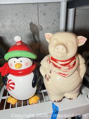 MaxSold Auction: Home (Target) Ceramic Penguin & Pig Cookie Jars - Ashland (Massachusetts, USA) PARTNER MANAGED Downsizing Online Auction - Old Connecticut Path