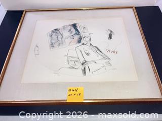 MaxSold Auction: Limited-Edition Framed Print "VIVRE" 18/50 - Ashland (Massachusetts, USA) PARTNER MANAGED Downsizing Online Auction - Old Connecticut Path