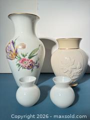 MaxSold Auction: Lot of 4 Porcelain/Ceramic Vases, Mixed Styles - Ashland (Massachusetts, USA) PARTNER MANAGED Downsizing Online Auction - Old Connecticut Path