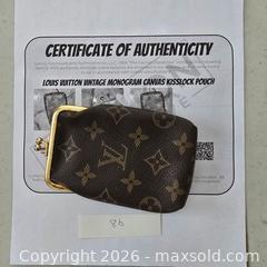 MaxSold Auction: Louis Vuitton Monogram Coin Purse / Kisslock Pouch - Ashland (Massachusetts, USA) PARTNER MANAGED Downsizing Online Auction - Old Connecticut Path