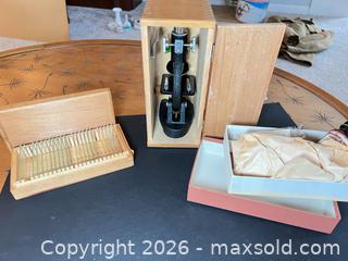 MaxSold Auction: Research Mark XI Compound Microscope with Slides & Accessories - Ashland (Massachusetts, USA) PARTNER MANAGED Downsizing Online Auction - Old Connecticut Path