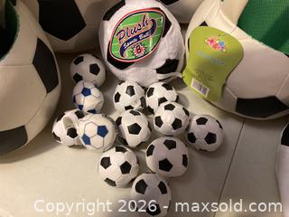 MaxSold Auction: Soccer-Themed Fabric/Plush Treat Baskets, Lot of 10+ - Ashland (Massachusetts, USA) PARTNER MANAGED Downsizing Online Auction - Old Connecticut Path