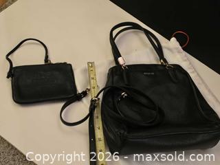 MaxSold Auction: Vintage Coach Black Pebbled Leather Crossbody & Wallet-Size Purse - Ashland (Massachusetts, USA) PARTNER MANAGED Downsizing Online Auction - Old Connecticut Path