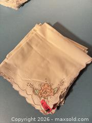 MaxSold Auction: Vintage Embroidered Linen Napkins with Lace Trim — White & Pale Mint - Ashland (Massachusetts, USA) PARTNER MANAGED Downsizing Online Auction - Old Connecticut Path