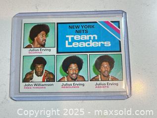 MaxSold Auction: 1975 Topps New York Nets Team Leaders JULIUS ERVING "Dr. J" #282 - Parker (Colorado, USA) SELLER MANAGED Commercial Liquidation Online Auction - Heritage Oak Drive