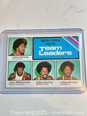 MaxSold Auction: 1975 Topps New York Nets Team Leaders JULIUS ERVING "Dr. J" #282 - Parker (Colorado, USA) SELLER MANAGED Commercial Liquidation Online Auction - Heritage Oak Drive