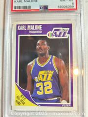 MaxSold Auction: 1989 Fleer #155 KARL MALONE Graded Hall of Famer PSA 8 Nm-MT  - Parker (Colorado, USA) SELLER MANAGED Commercial Liquidation Online Auction - Heritage Oak Drive