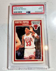 MaxSold Auction: 1989 Fleer #23 SCOTTIE PIPPEN Graded Hall of Famer PSA 9 Mint 2nd Year Card - Parker (Colorado, USA) SELLER MANAGED Commercial Liquidation Online Auction - Heritage Oak Drive