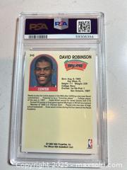 MaxSold Auction: 1989 Hoops #310 DAVID ROBINSON Graded Hall of Famer ROOKIE CARD PSA 9 Mint - Parker (Colorado, USA) SELLER MANAGED Commercial Liquidation Online Auction - Heritage Oak Drive