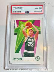 MaxSold Auction: 1991 Skybox #12 LARRY BIRD Graded Hall of Famer PSA 8 NM-Mint - Parker (Colorado, USA) SELLER MANAGED Commercial Liquidation Online Auction - Heritage Oak Drive