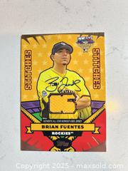 MaxSold Auction: 2006 Topps All Star Game Stitches Jersey Card Autograph BRIAN FUENTES Colorado Rockies - Parker (Colorado, USA) SELLER MANAGED Commercial Liquidation Online Auction - Heritage Oak Drive