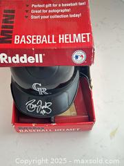 MaxSold Auction: BRIAN FUENTES Autographed Colorado Rockies Mini Helmet - 2007 NL Champs! - Parker (Colorado, USA) SELLER MANAGED Commercial Liquidation Online Auction - Heritage Oak Drive