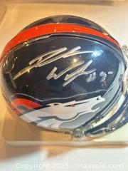 MaxSold Auction: Derek Wolfe #95 Autographed Denver Broncos Mini Helmet - Parker (Colorado, USA) SELLER MANAGED Commercial Liquidation Online Auction - Heritage Oak Drive