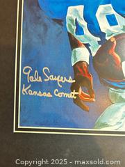 MaxSold Auction: Gale Sayers Univ. of Kansas Jayhawks Autographed 11x14 Lithograph "Kansas Comet" Hall of Fame - Parker (Colorado, USA) SELLER MANAGED Commercial Liquidation Online Auction - Heritage Oak Drive