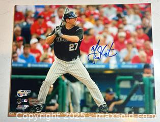 MaxSold Auction: GARRETT ATKINS Autographed Colorado Rockies 8x10 Photo - 2007 NL Champs! - Parker (Colorado, USA) SELLER MANAGED Commercial Liquidation Online Auction - Heritage Oak Drive