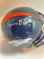 MaxSold Auction: JASON ELAM Autographed Denver Broncos Mini Helmet - Back to Back SB Champ and Ring of Famer! - Parker (Colorado, USA) SELLER MANAGED Commercial Liquidation Online Auction - Heritage Oak Drive