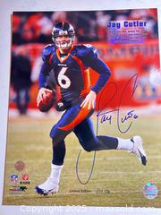 MaxSold Auction: JAY CUTLER Signed Limited Edition #20/106 Denver Broncos 11x14 Photograph (1st Touchdown) - Parker (Colorado, USA) SELLER MANAGED Commercial Liquidation Online Auction - Heritage Oak Drive