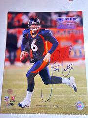 MaxSold Auction: JAY CUTLER Signed Limited Edition #21/106 Denver Broncos 11x14 Photograph (1st Touchdown) - Parker (Colorado, USA) SELLER MANAGED Commercial Liquidation Online Auction - Heritage Oak Drive