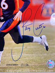 MaxSold Auction: JAY CUTLER Signed Limited Edition #21/106 Denver Broncos 11x14 Photograph (1st Touchdown) - Parker (Colorado, USA) SELLER MANAGED Commercial Liquidation Online Auction - Heritage Oak Drive