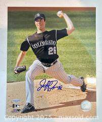 MaxSold Auction: Jeff Francis Signed 8x10 Photo - Colorado Rockies - Timeless Sports COA - Parker (Colorado, USA) SELLER MANAGED Commercial Liquidation Online Auction - Heritage Oak Drive