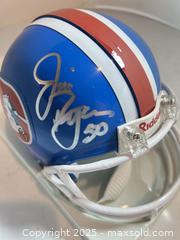 MaxSold Auction: JIM RYAN Autographed Denver Broncos Mini Helmet - Timeless Sports COA - Orange Crush Defense - Parker (Colorado, USA) SELLER MANAGED Commercial Liquidation Online Auction - Heritage Oak Drive